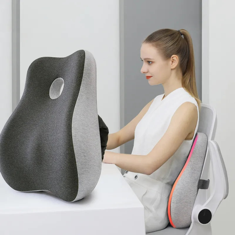 EzyFitPro™ Memory Foam Office Chair Cushion Car Seat Support Waist Pillow Massage Lumbar Orthopedic